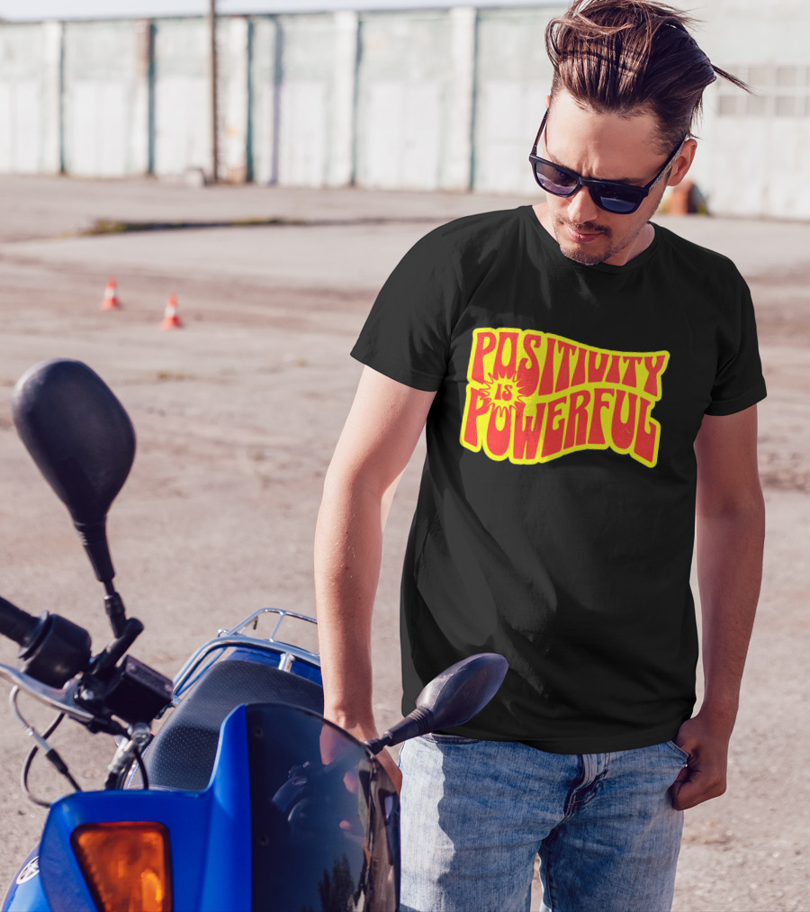 Positivity Is Powerful Retro Typography T-Shirt