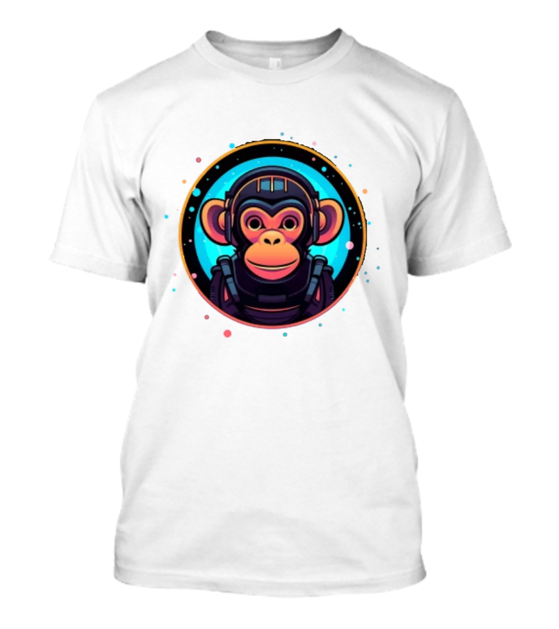 Space Monkey Astronaut Neon Galaxy Explorer Animal T-Shirt