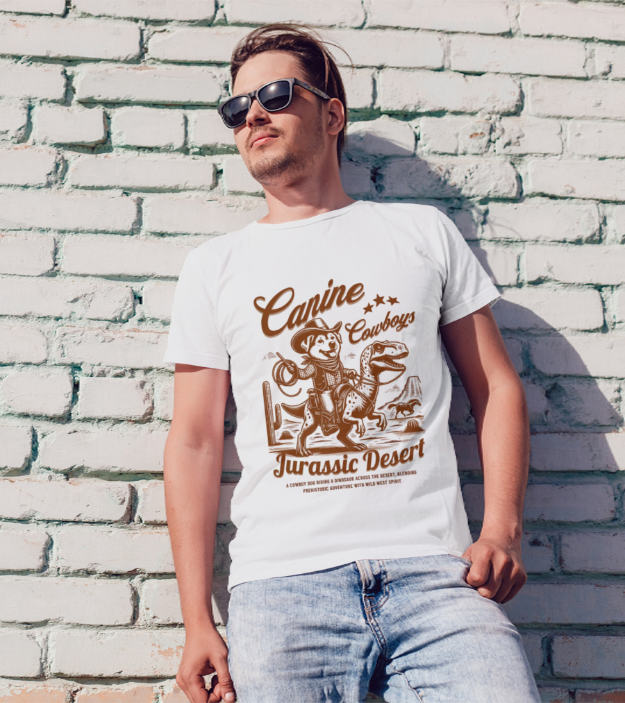 Canine Cowboys Jurassic Desert Adventure With Wild West Spirit T-Shirt