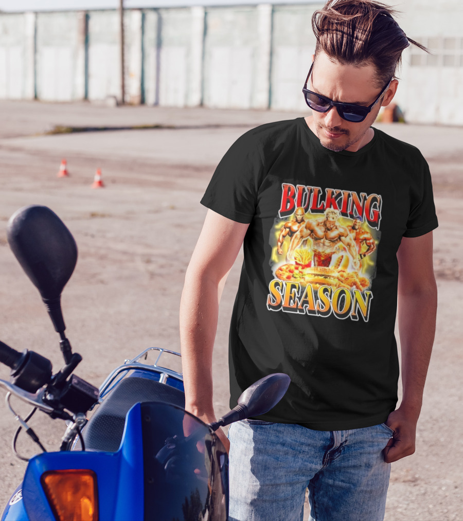 Notsafeforwear Bulking Season Muscular Trio And Feast T-Shirt