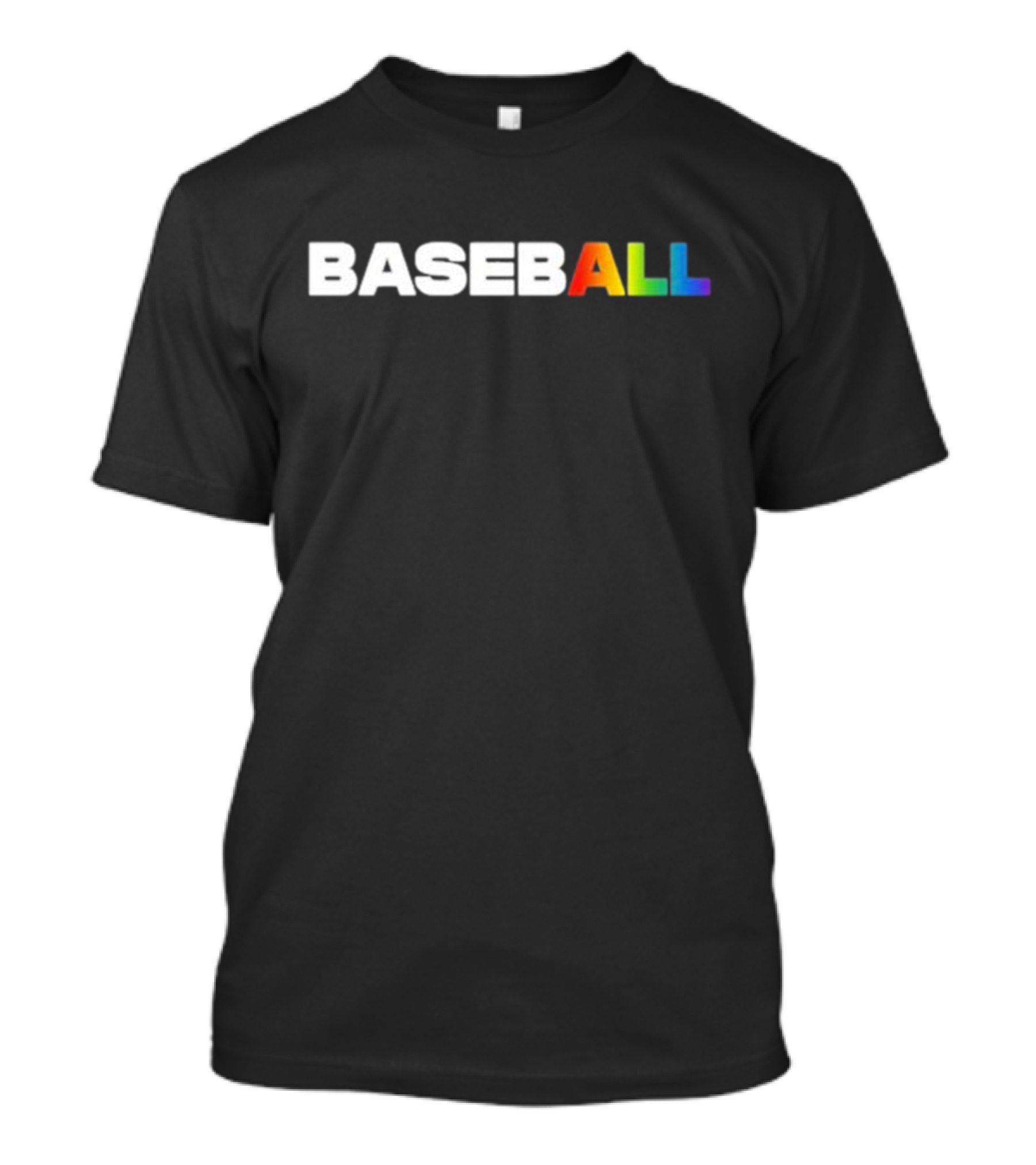 Pitcherlist Baseball Pride ALL Rainbow Letters T-Shirt