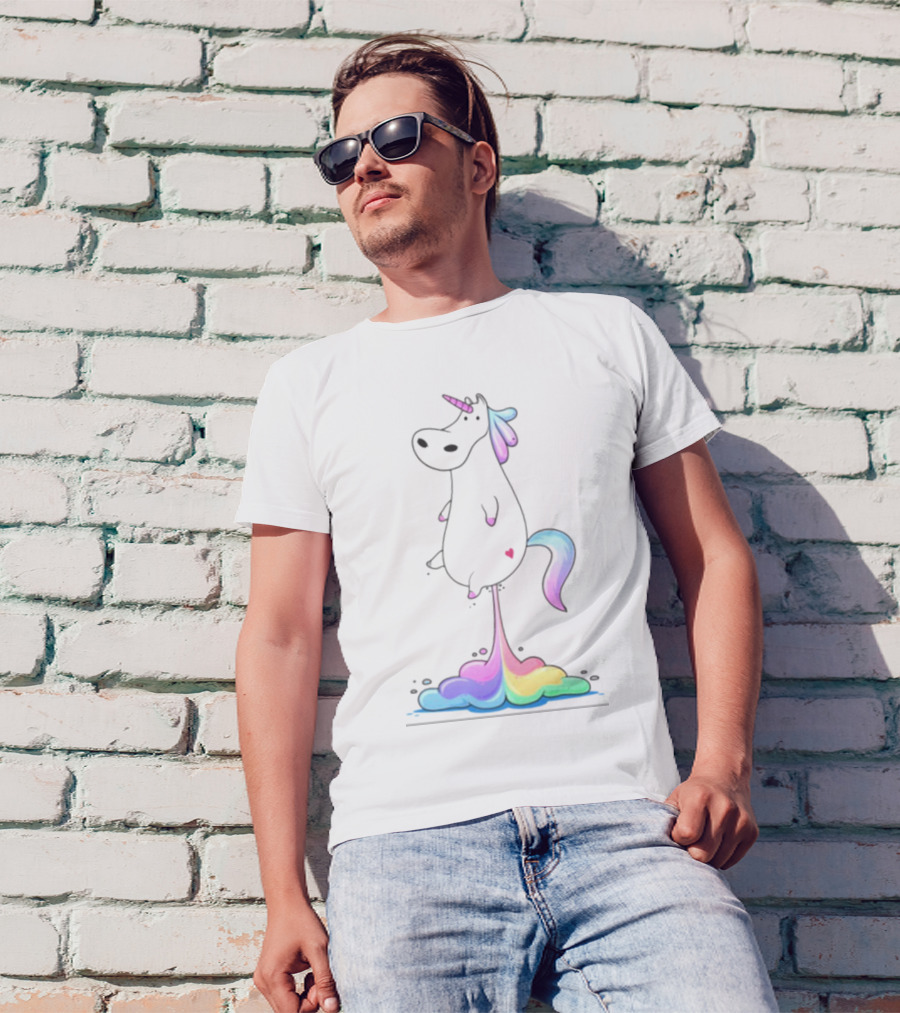 Unicorn Fart Rainbow Magic älk- For Pól Kids T-Shirt