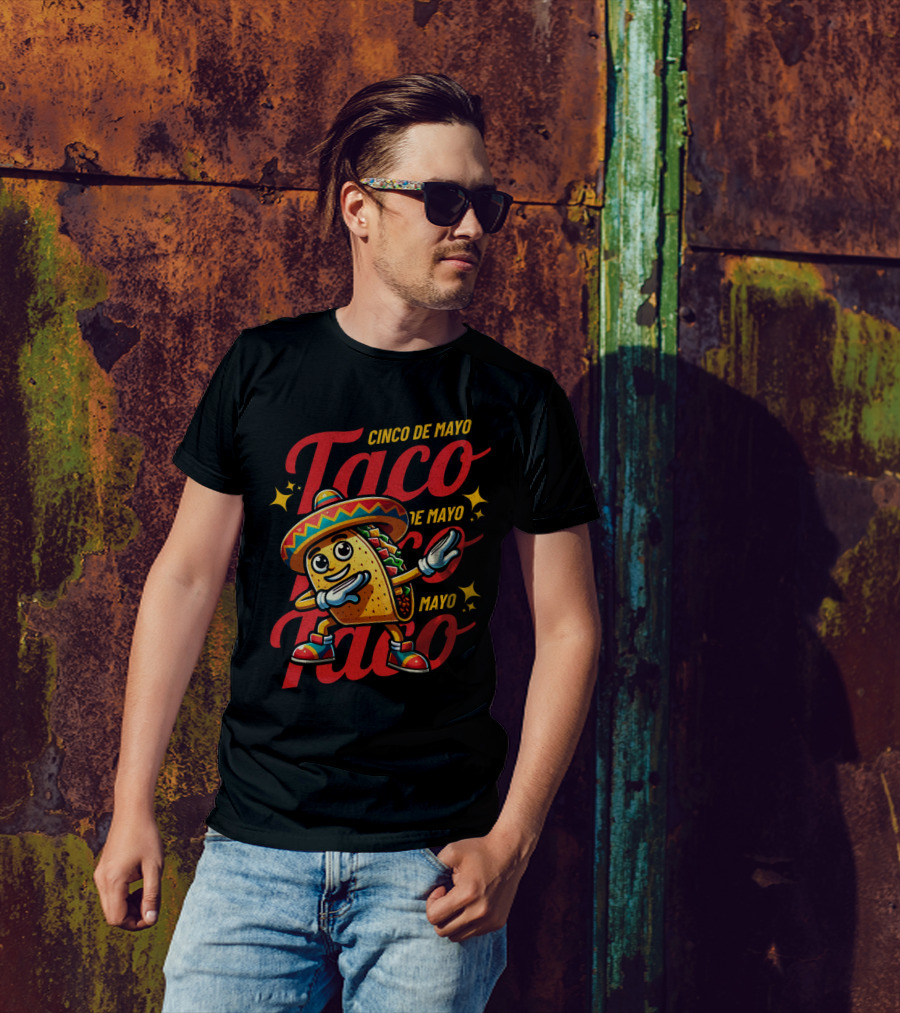 Cinco De Mayo Taco Fest With Sombrero And Stars T-Shirt