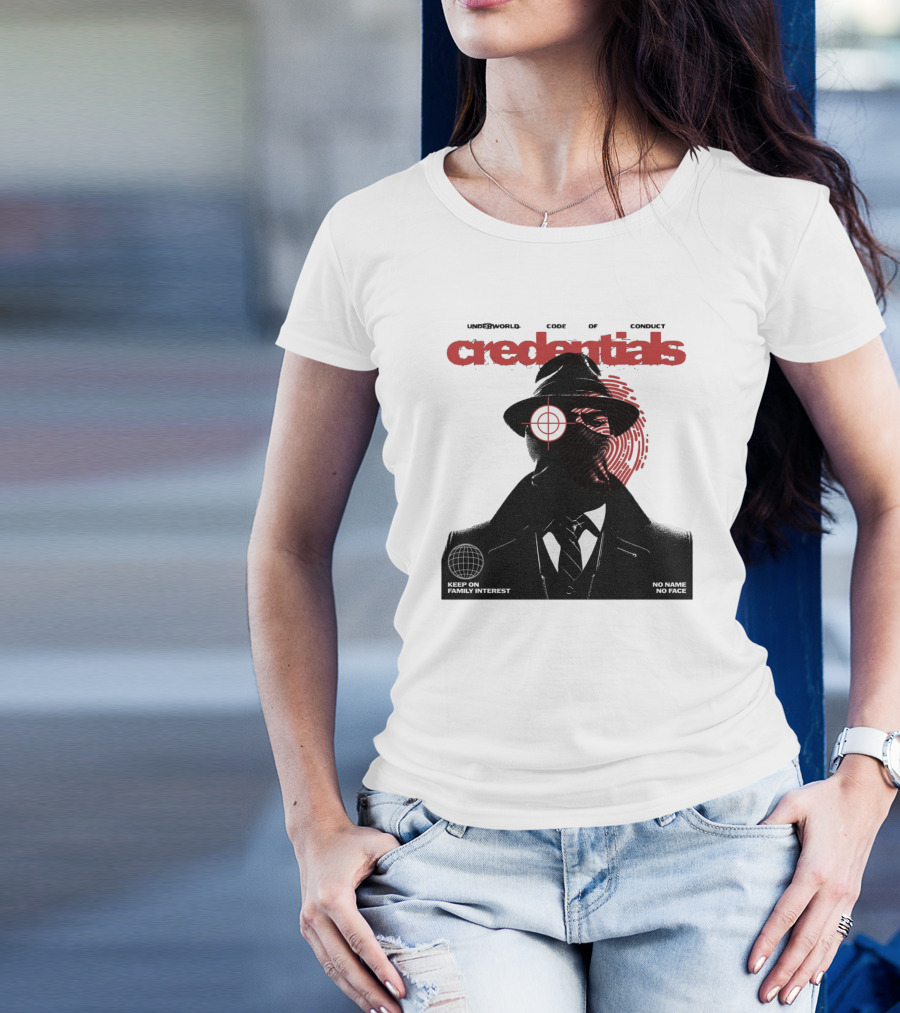 Credentials Underworld Code Of Conduct Keep On Family Interest No Name No Face T-Shirt