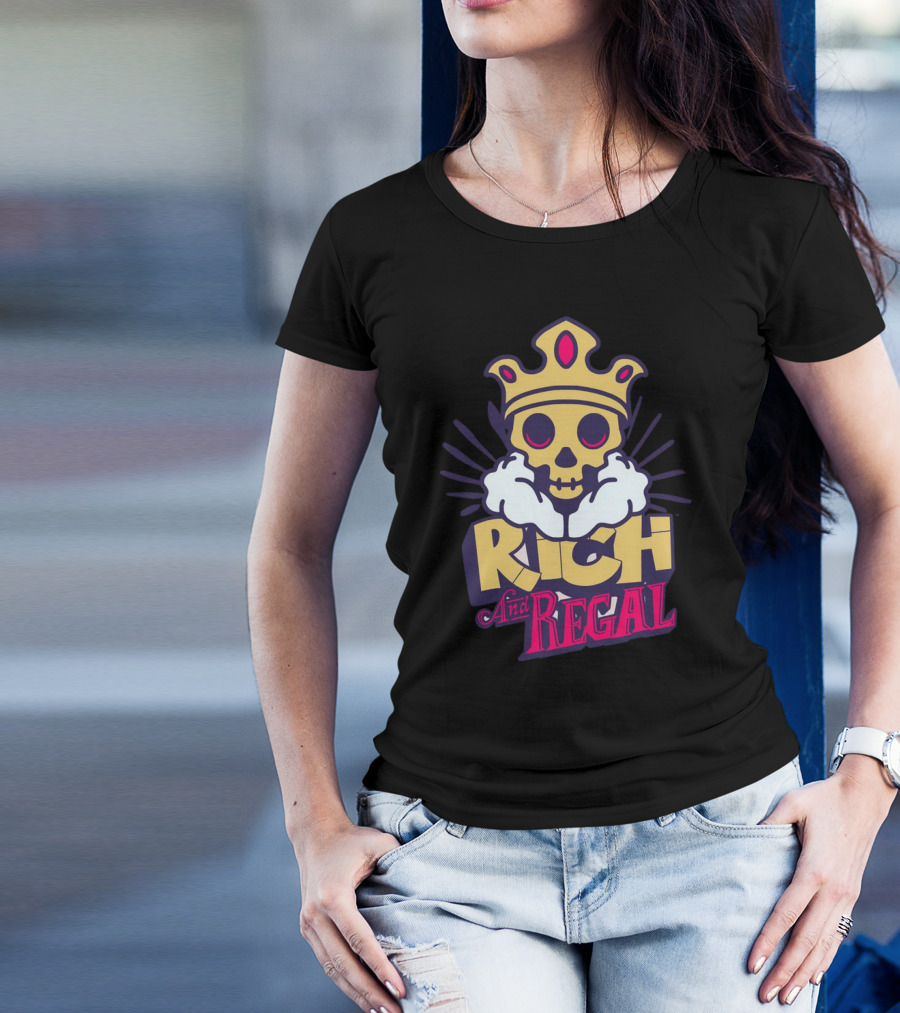 Rich And Regal Skull With Crown Icon T-Shirt