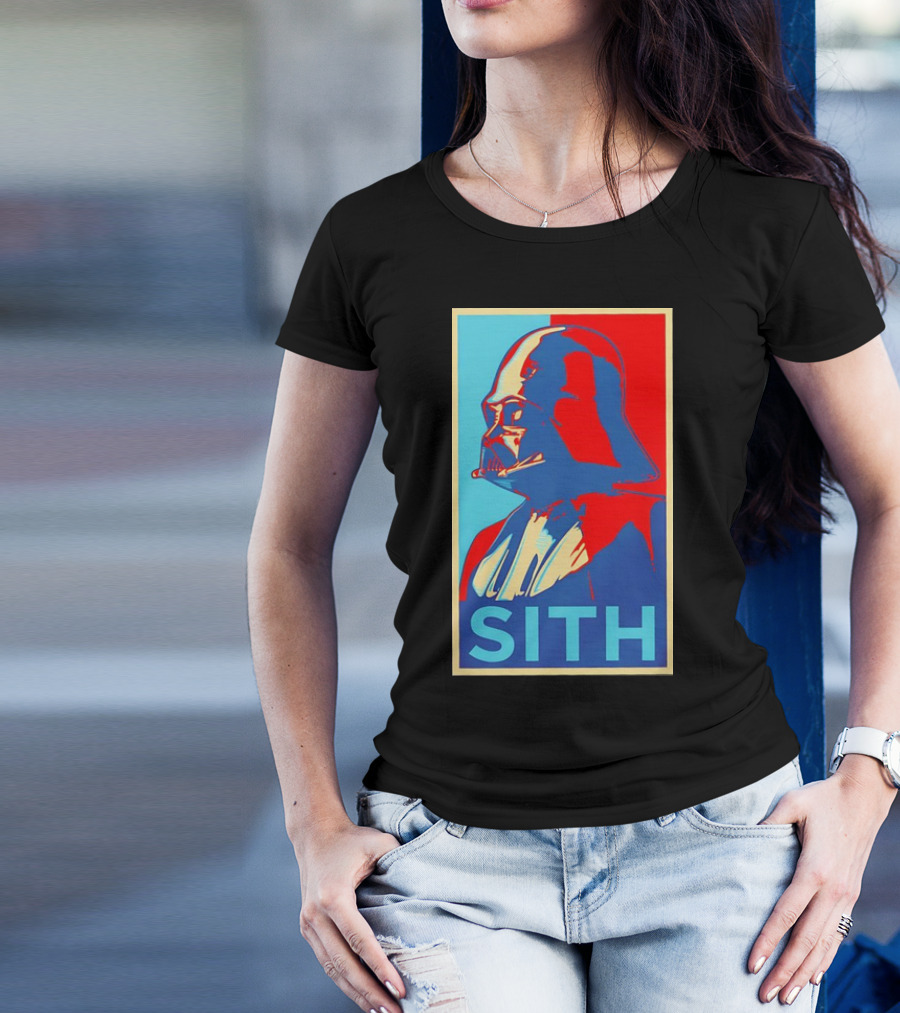 Darth Vader Sith Hope Poster Style Blue Red T-Shirt
