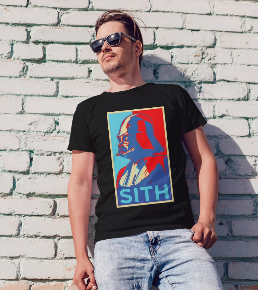 Darth Vader Sith Hope Poster Style Blue Red T-Shirt