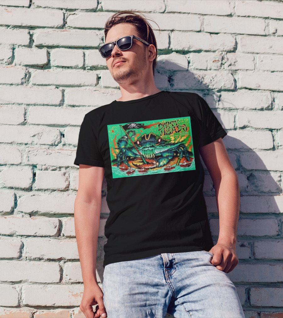 Dirty Heads Pirate Crab Artwork Gautier MS Tour August 04 T-Shirt