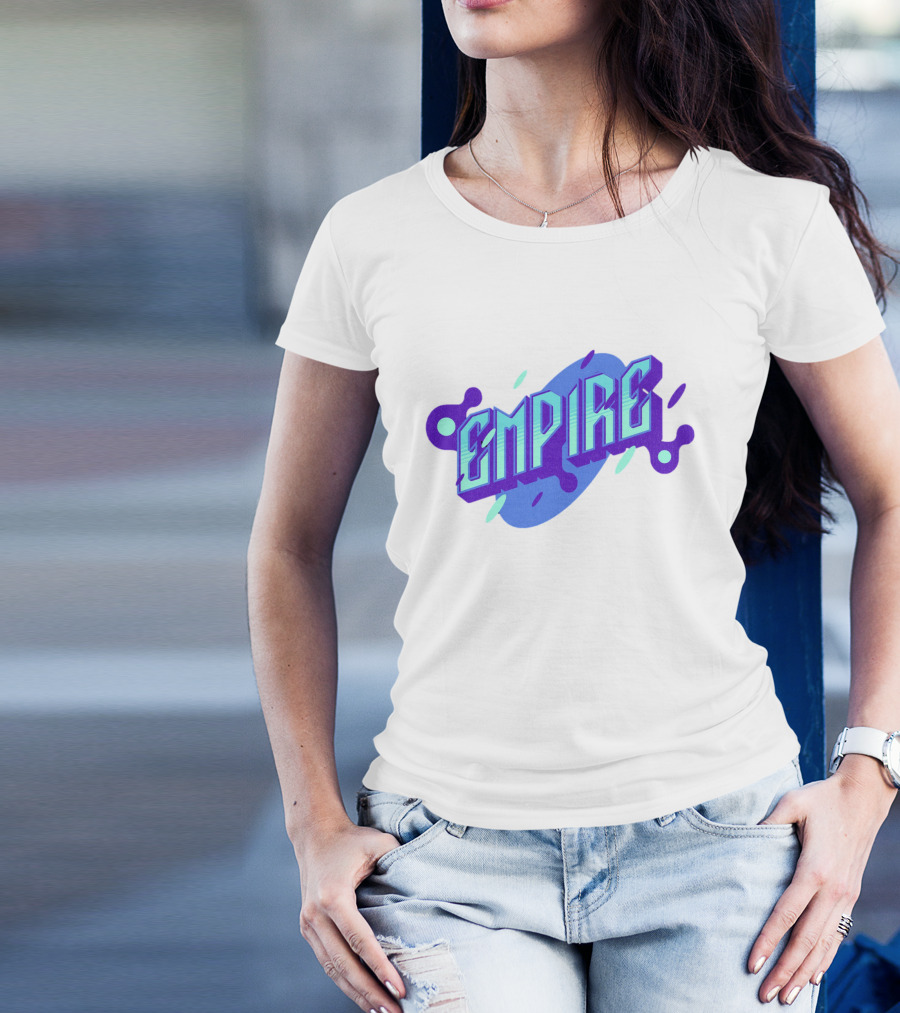 Empire Bold Neon Blue Purple T-Shirt