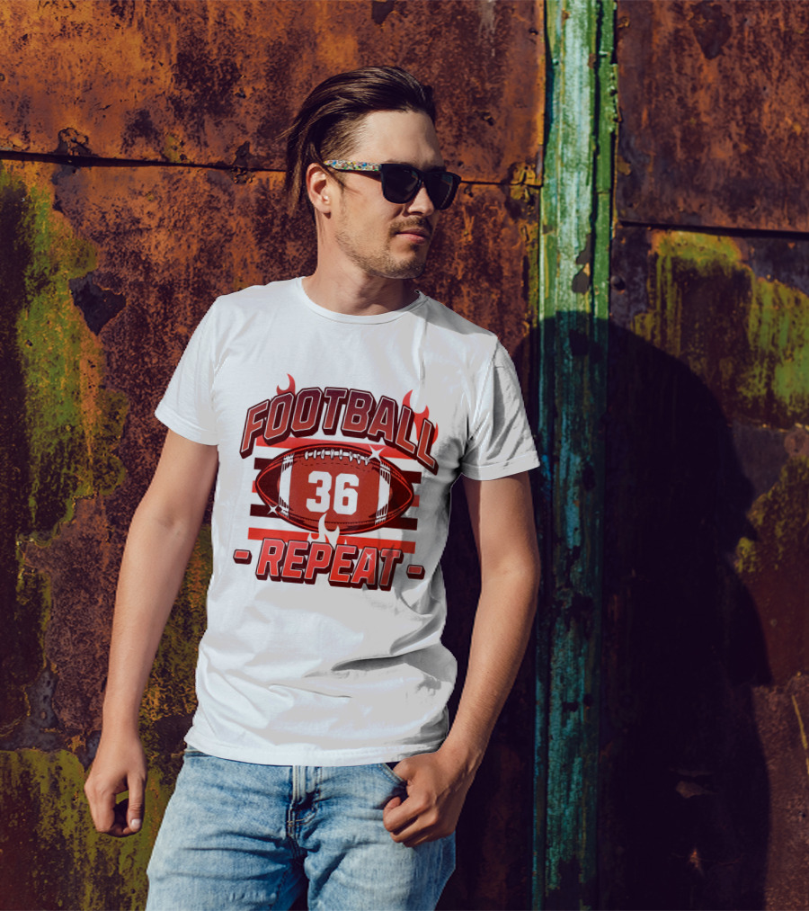 Football Repeat 36 Burn Flames T-Shirt