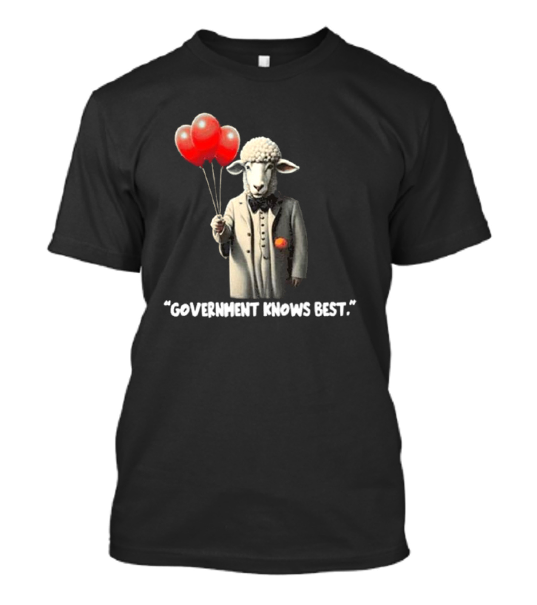 Government Knows Best Sheep With Red Balloons T-Shirt