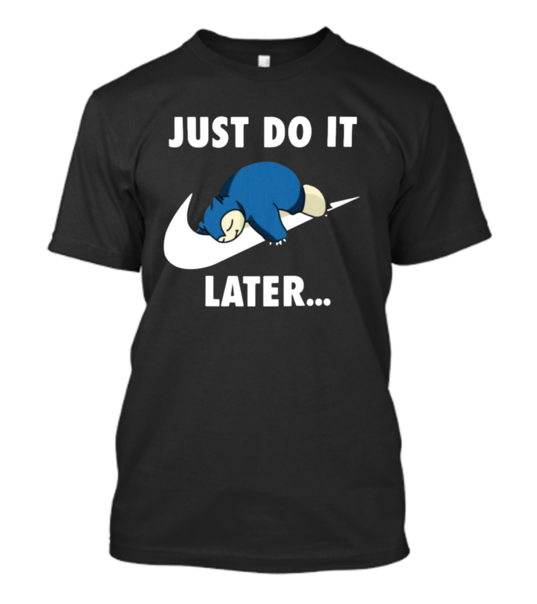 Pokemon Snorlax Just Do It Later Iconic Relaxation Motif T-Shirt