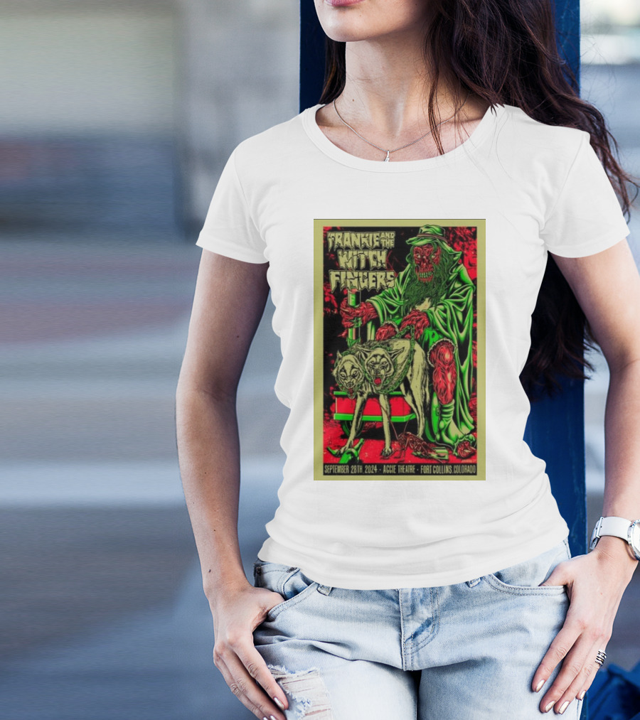 Frankie And The Witch Fingers Aggie Theatre Fort Collins September 28 2024 Vampire And Wolf T-Shirt