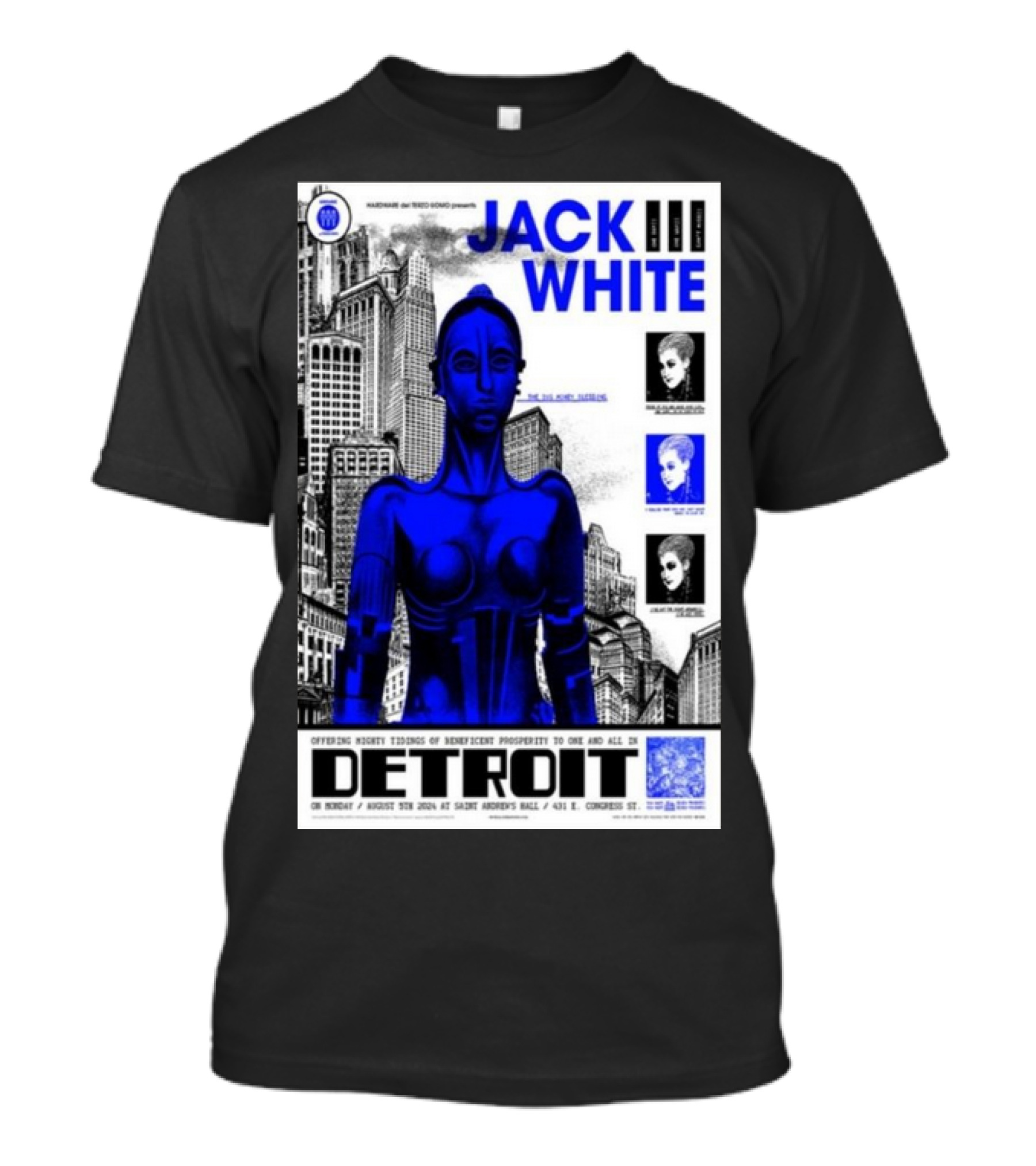 Jack White August 05 2024 Detroit St Andrew's Hall Poster Art Deco T-Shirt