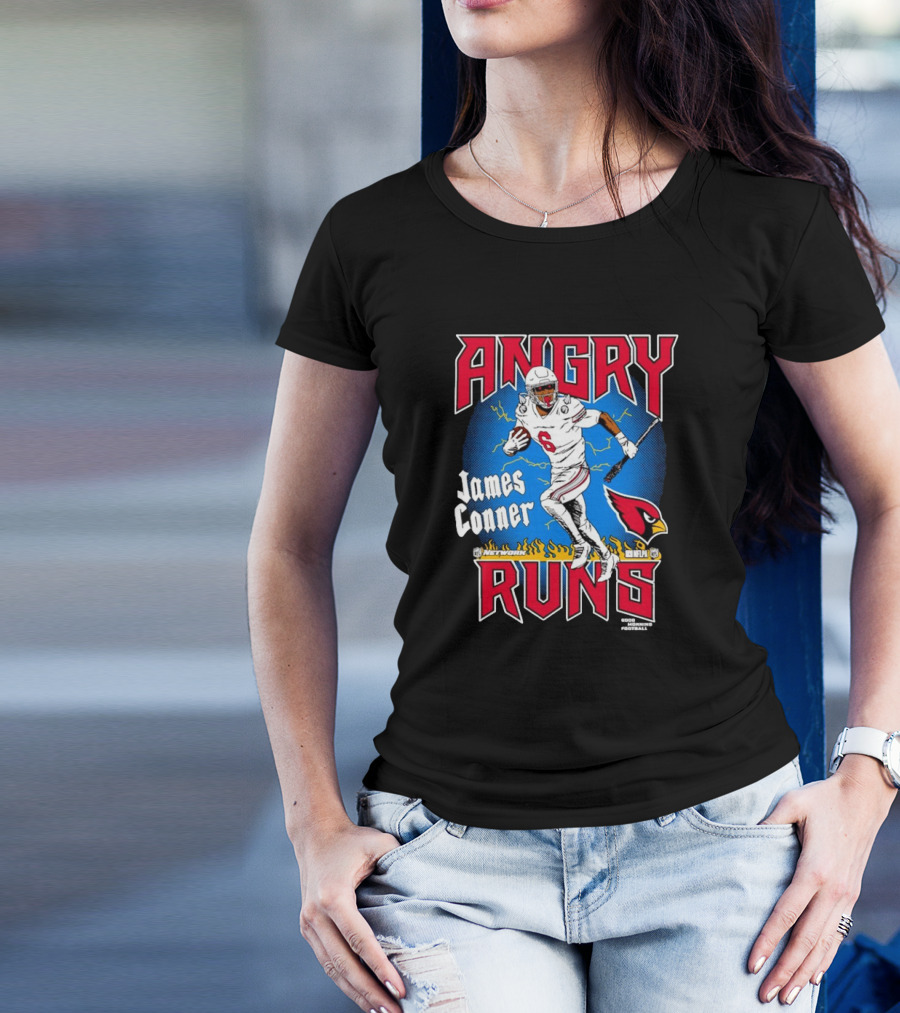 James Conner Angry Runs Arizona Cardinals NFLPA Good Morning Football T-Shirt
