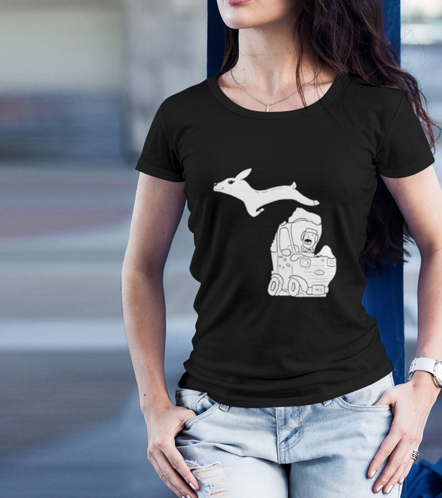 Michigan Highway Deer Leap M1 T-Shirt