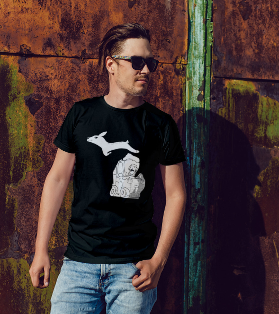 Michigan Highway Deer Leap M1 T-Shirt