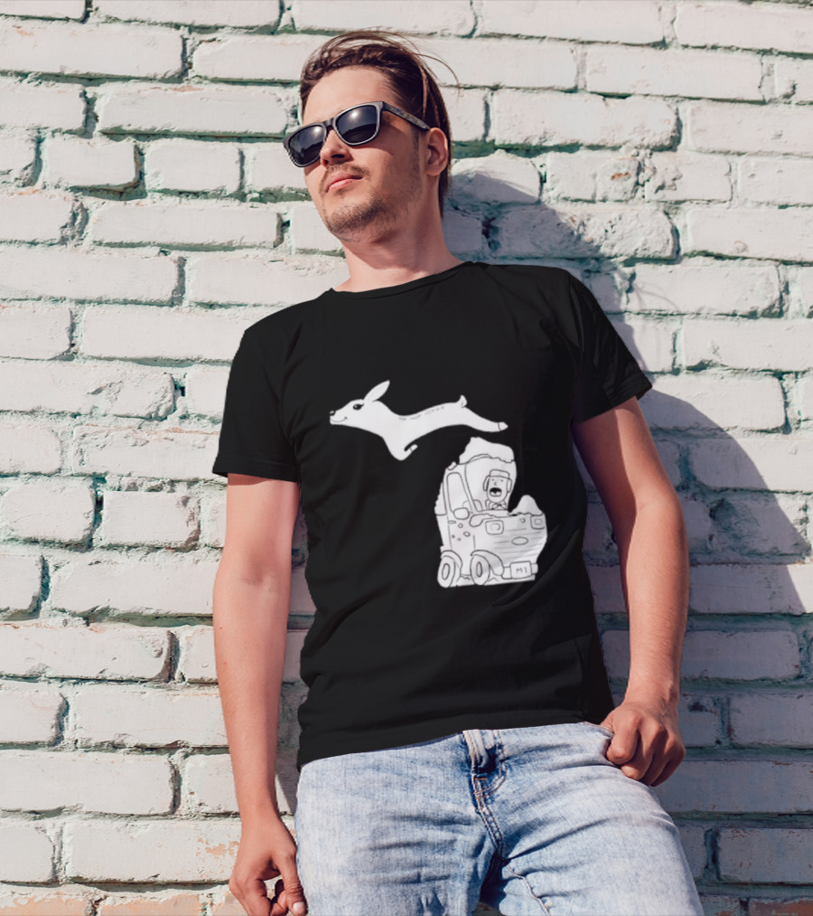 Michigan Highway Deer Leap M1 T-Shirt