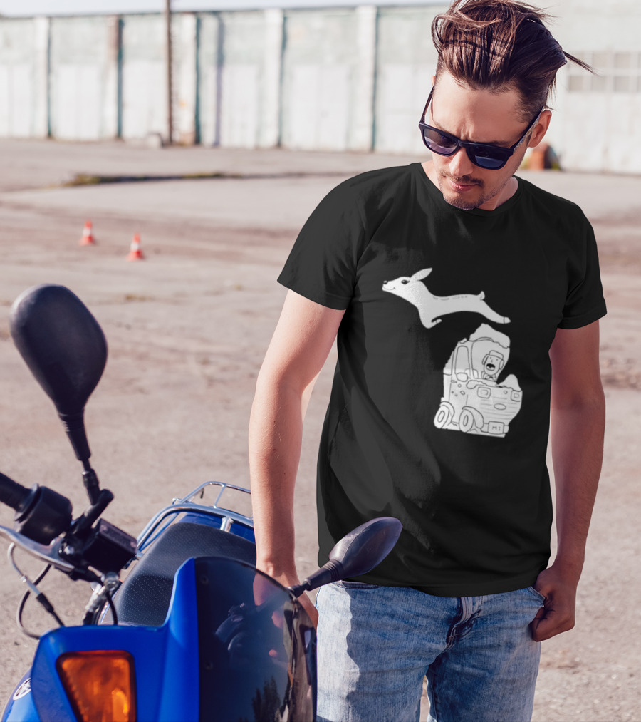 Michigan Highway Deer Leap M1 T-Shirt
