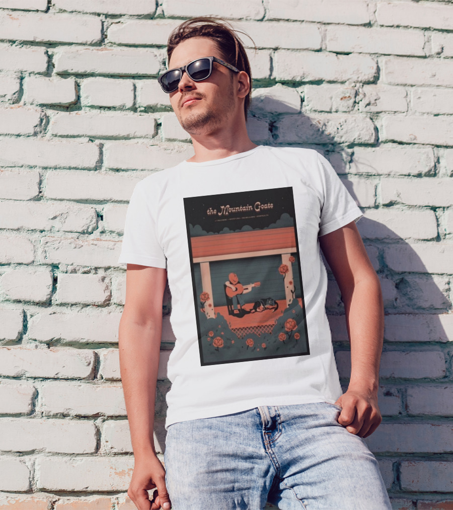 The Mountain Goats August 09 2024 Knoxville TN The Mill Mine Porch Scene Roses Guitarist T-Shirt