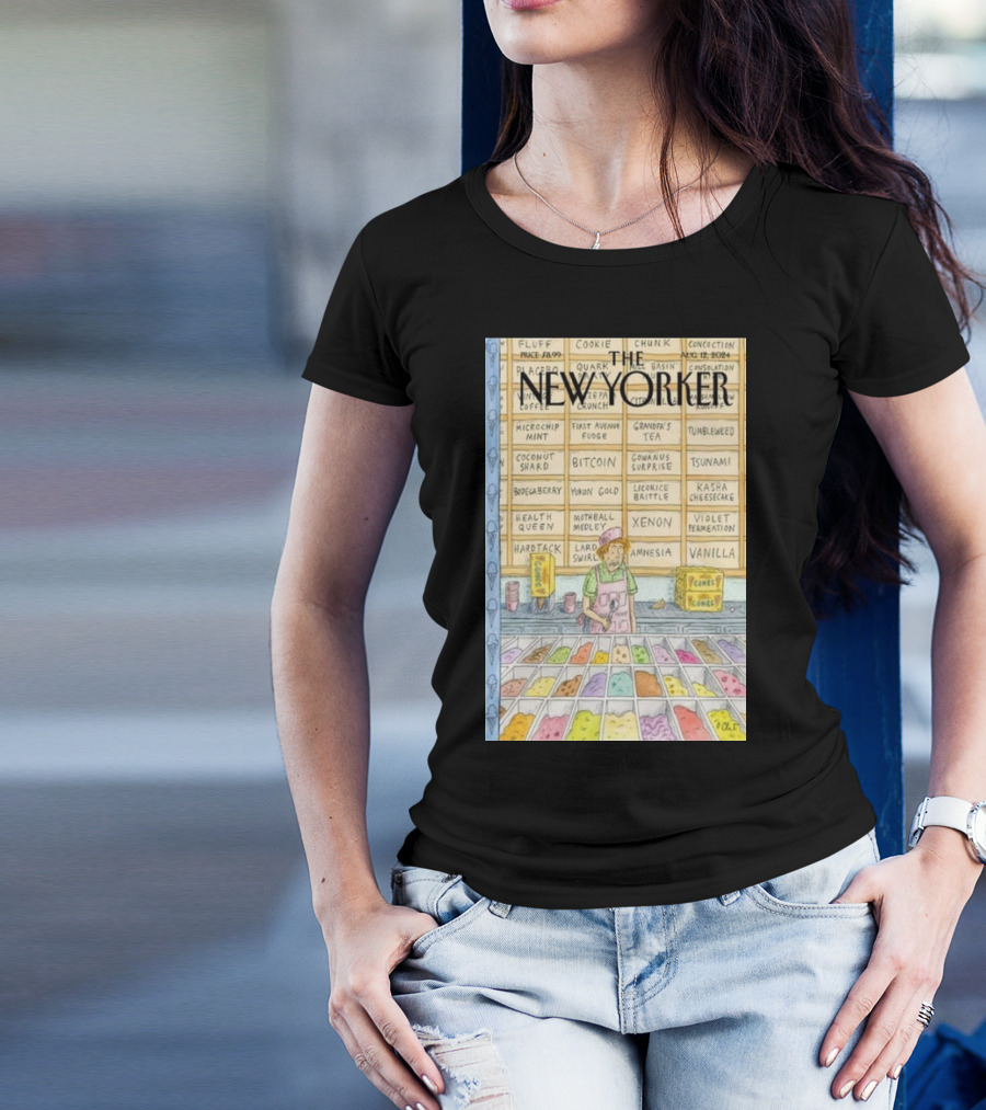 The New Yorker August 12 2024 Roz Chast Flavor Of The Week Bitcoin Chunk T-Shirt