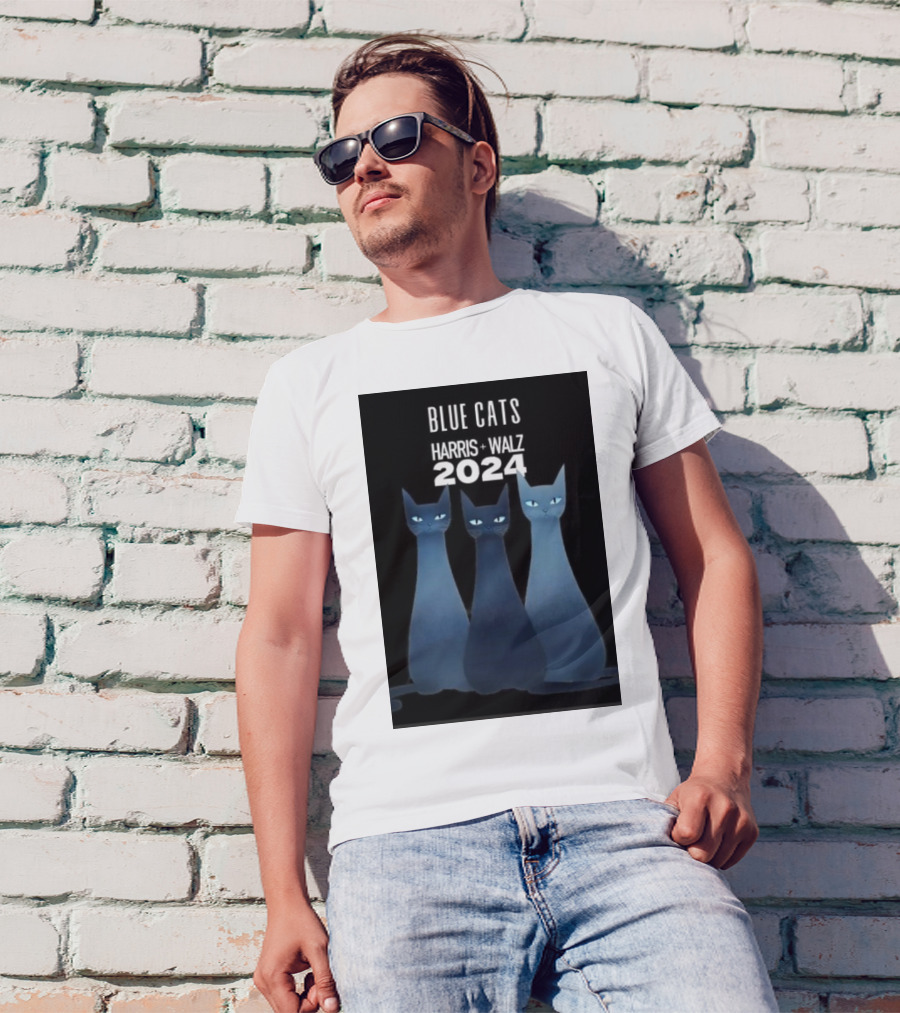 Blue Cats Harris Walz 2024 Cat Ladies Rejoice Paws For Unity On A T-Shirt