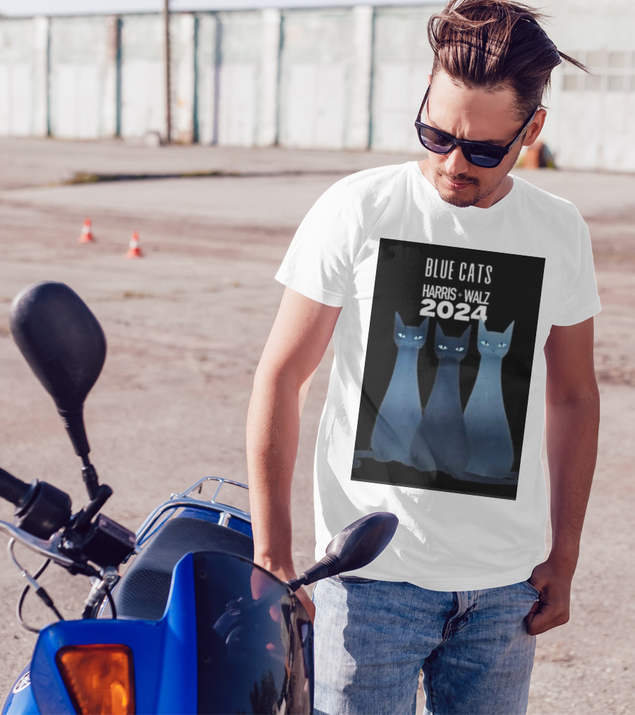 Blue Cats Harris Walz 2024 Cat Ladies Rejoice Paws For Unity On A T-Shirt