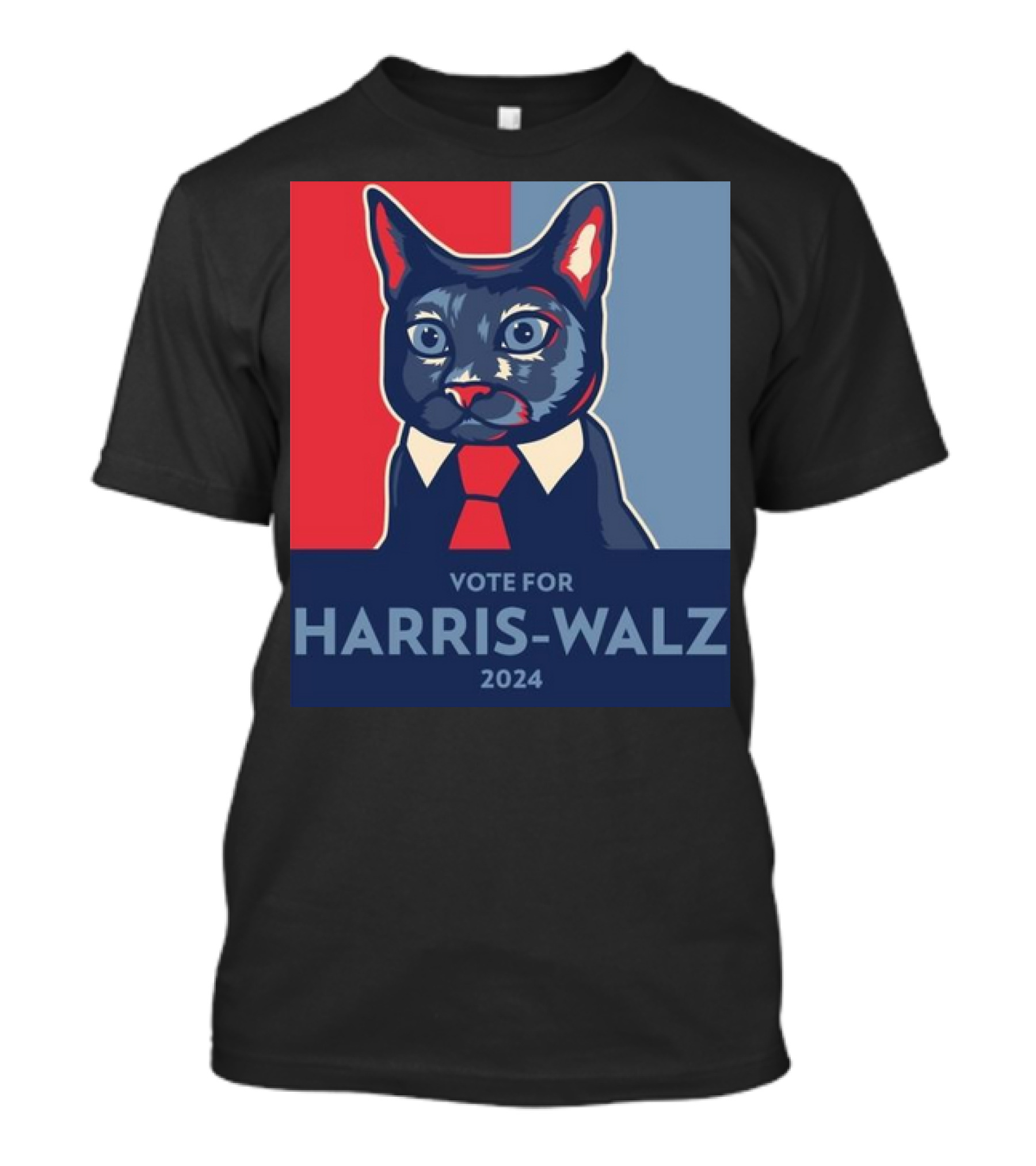 Vote For Harris-Walz 2024 Cat Ladies Red Blue T-Shirt