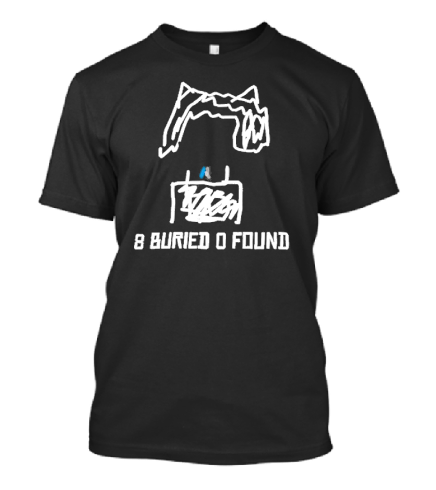 Segirly 8 Buried 0 Found Black And White Hair Sketch T-Shirt