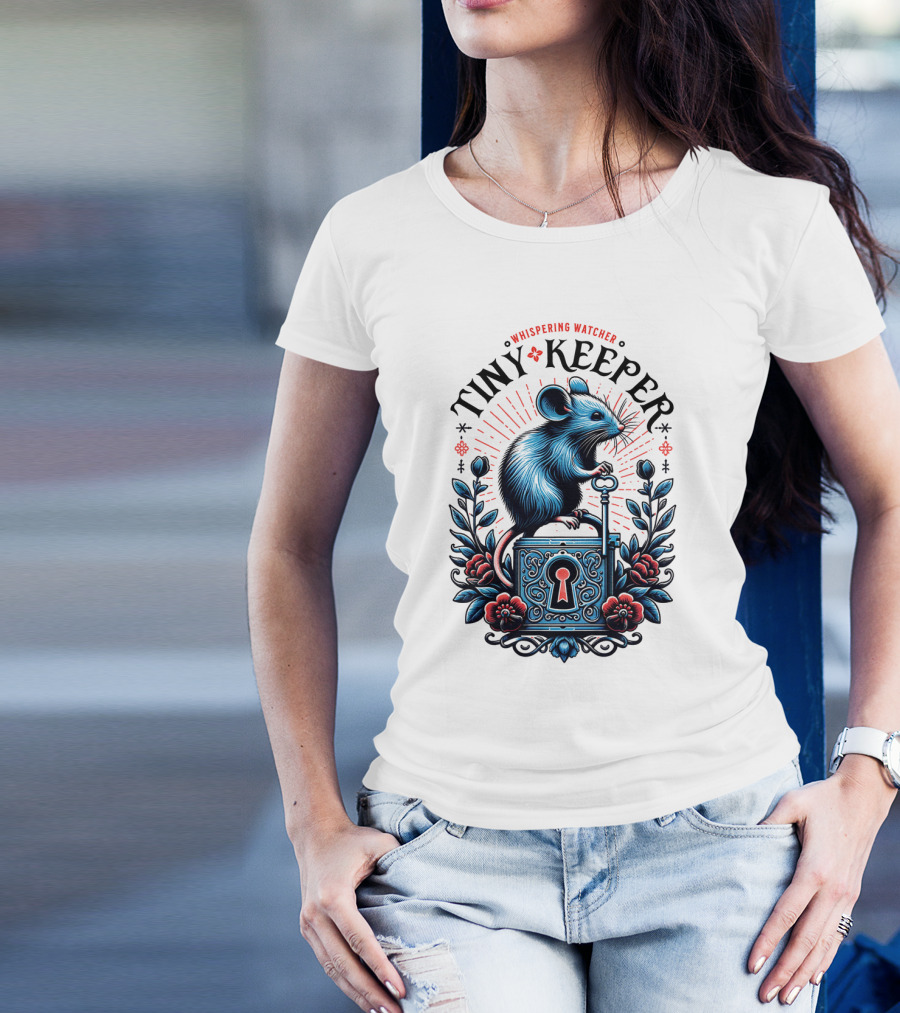 Whispering Watcher Tiny Keeper Mouse Key T-Shirt