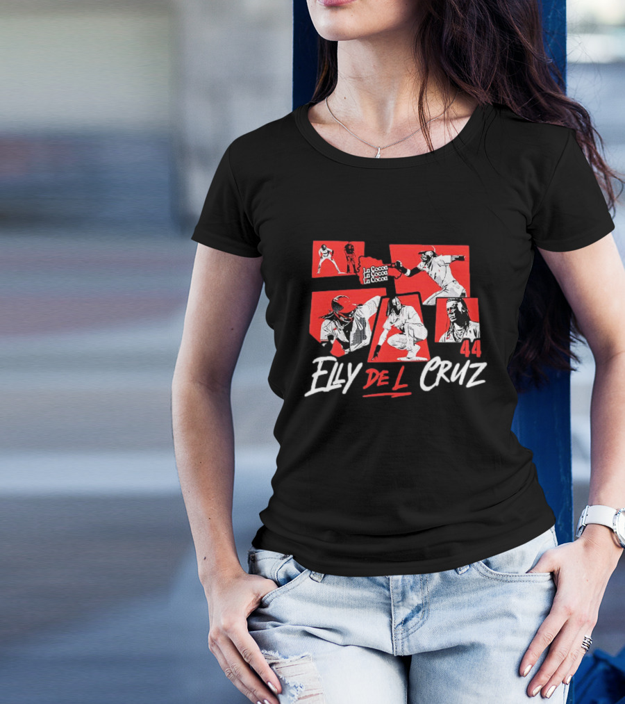 Elly De La Cruz La Cocoa 44 Cincinnati Reds Baseball T-Shirt