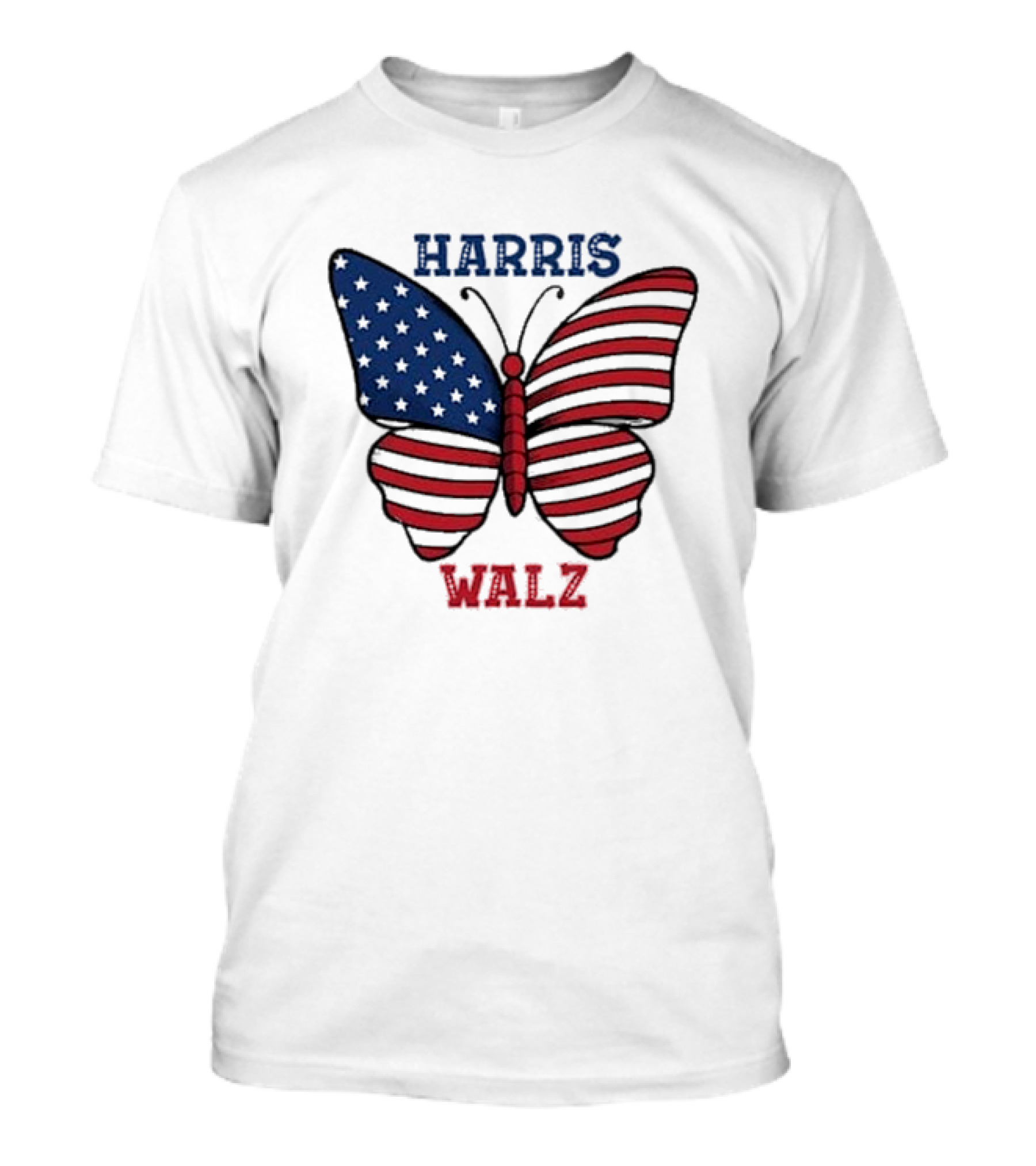 Harris Walz 2024 Patriotic Butterfly USA T-Shirt