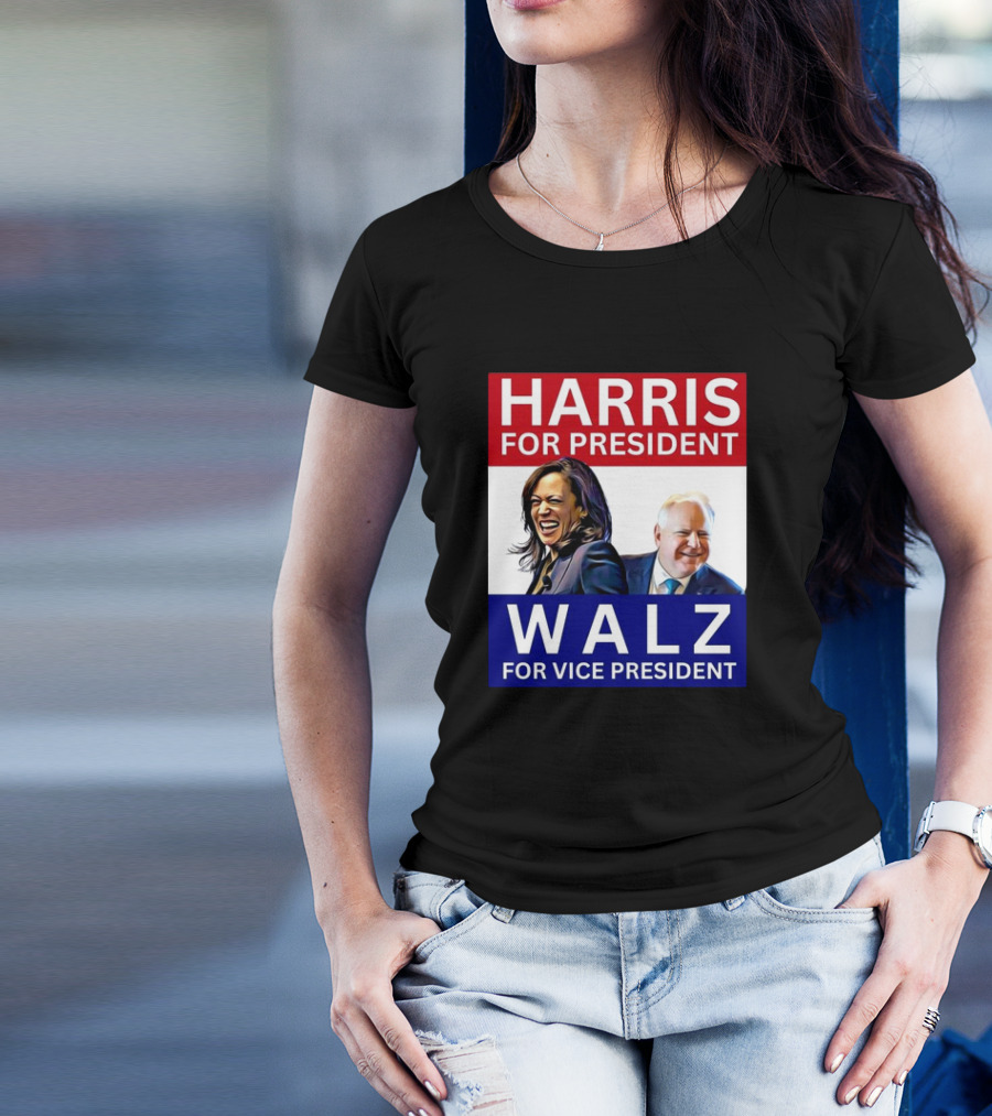 Harris For President Walz For Vice President 2024 Election Campaign T-Shirt