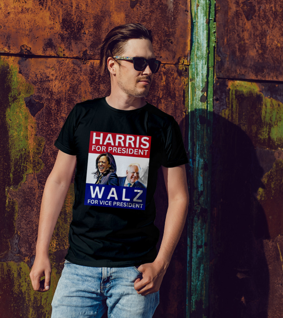 Harris For President Walz For Vice President 2024 Election Campaign T-Shirt