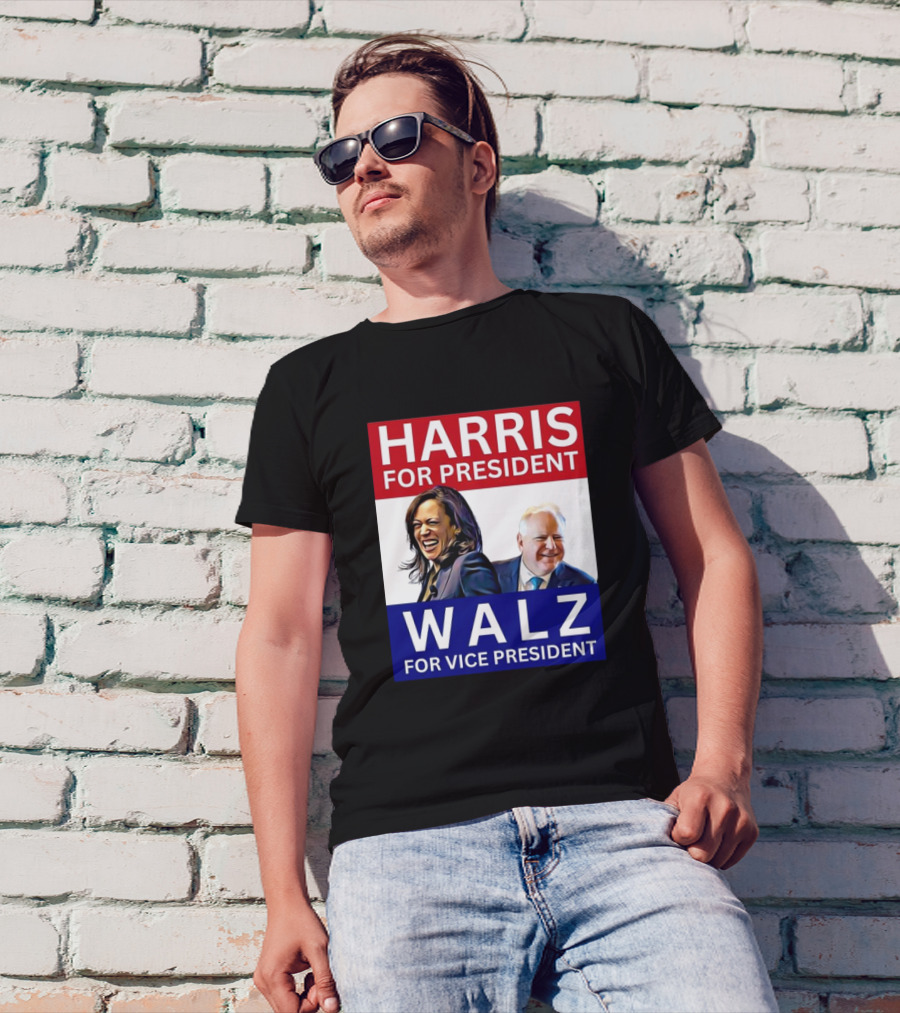 Harris For President Walz For Vice President 2024 Election Campaign T-Shirt