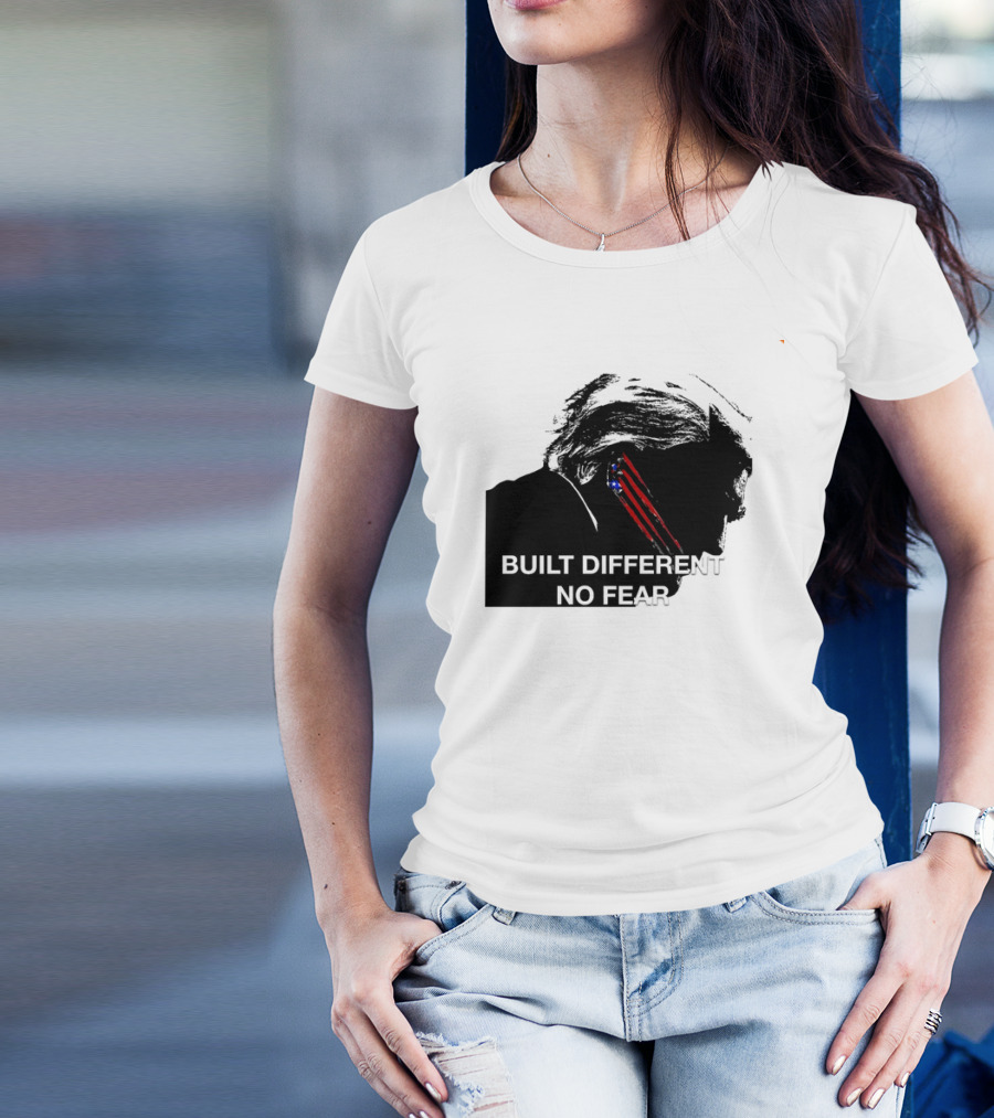 Built Different No Fear Trump Claw Stripe American Flag T-Shirt