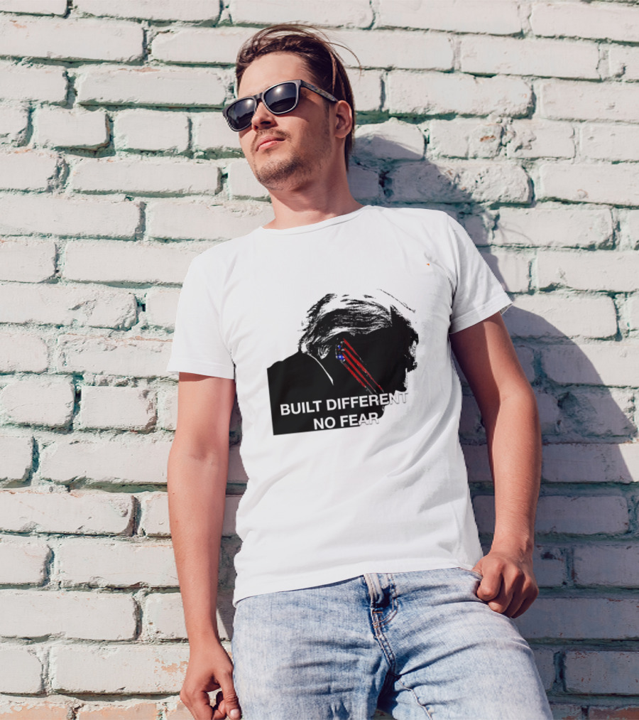 Built Different No Fear Trump Claw Stripe American Flag T-Shirt