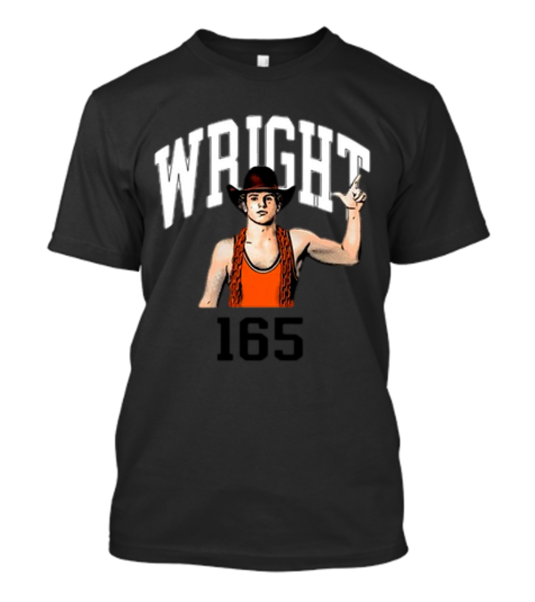 Wright 165 Cowboy Wrestler With Hat And Chain T-Shirt
