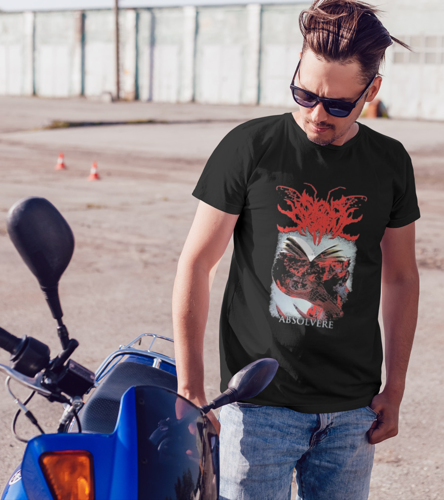 Absolvere Signs Of The Swarm Red Abstract Skull T-Shirt