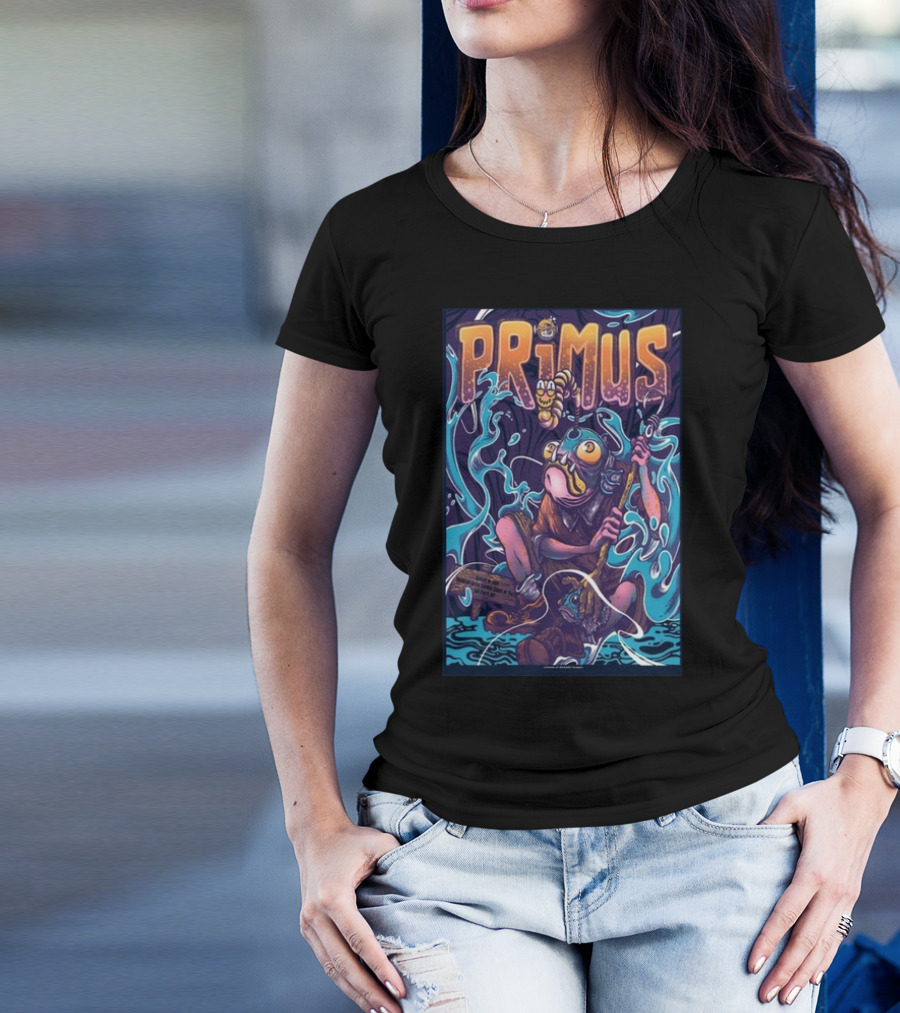 Primus Band Big Flats NY August 10 2024 Surreal Fish Creature T-Shirt