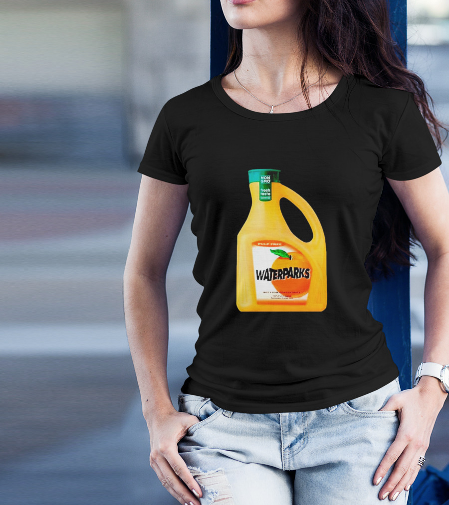 Waterparks Non GMO Fresh Taste Orange Juice Pulp Free T-Shirt