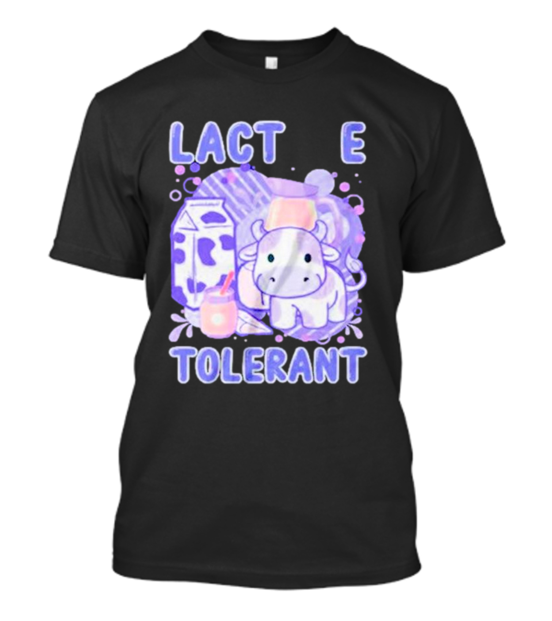 LACTOSE TOLERANT CUTE MILK COW CARTON FUNNY MILK T-Shirt