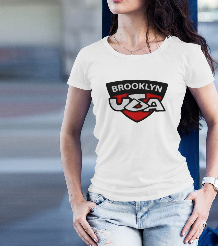Brooklyn USA Red Black Shield Emblem T-Shirt