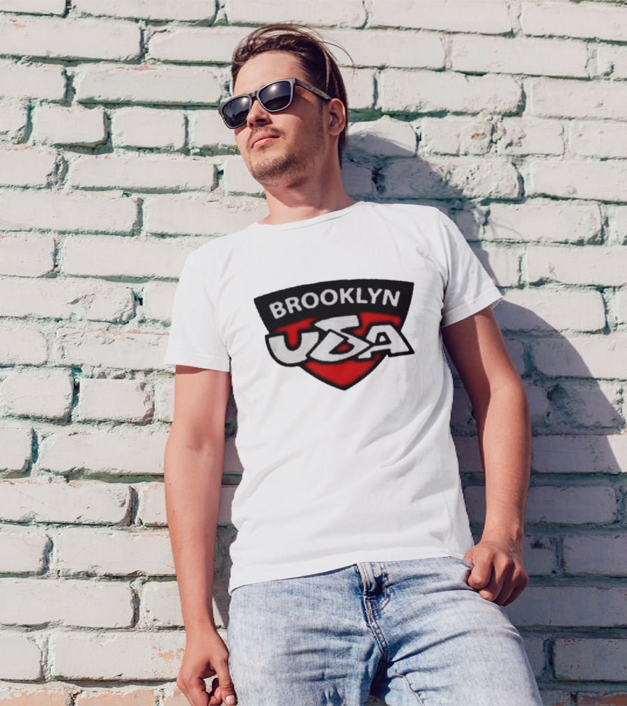 Brooklyn USA Red Black Shield Emblem T-Shirt
