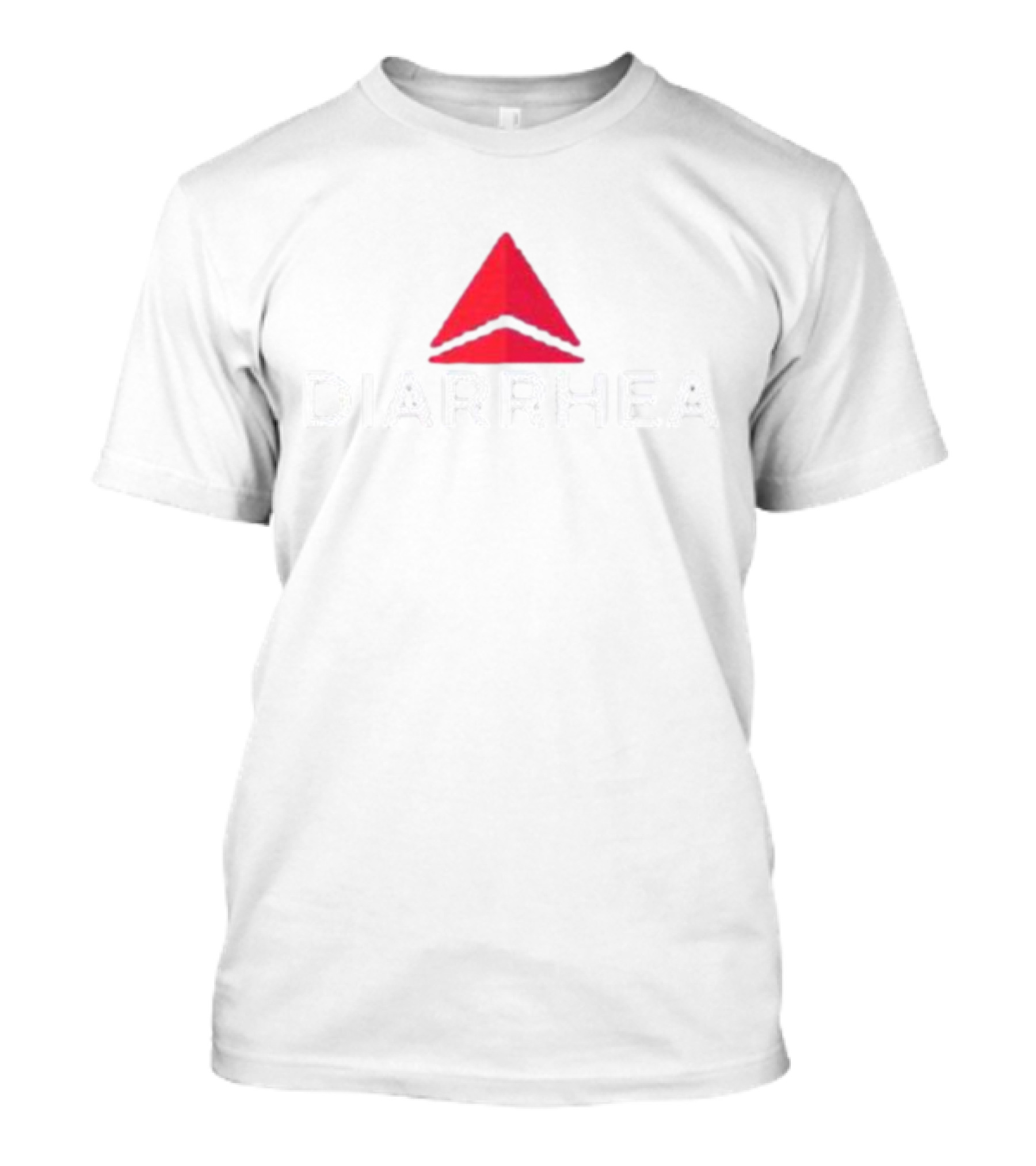DIARRHEA Red Triangle Parody Airlines Text T-Shirt