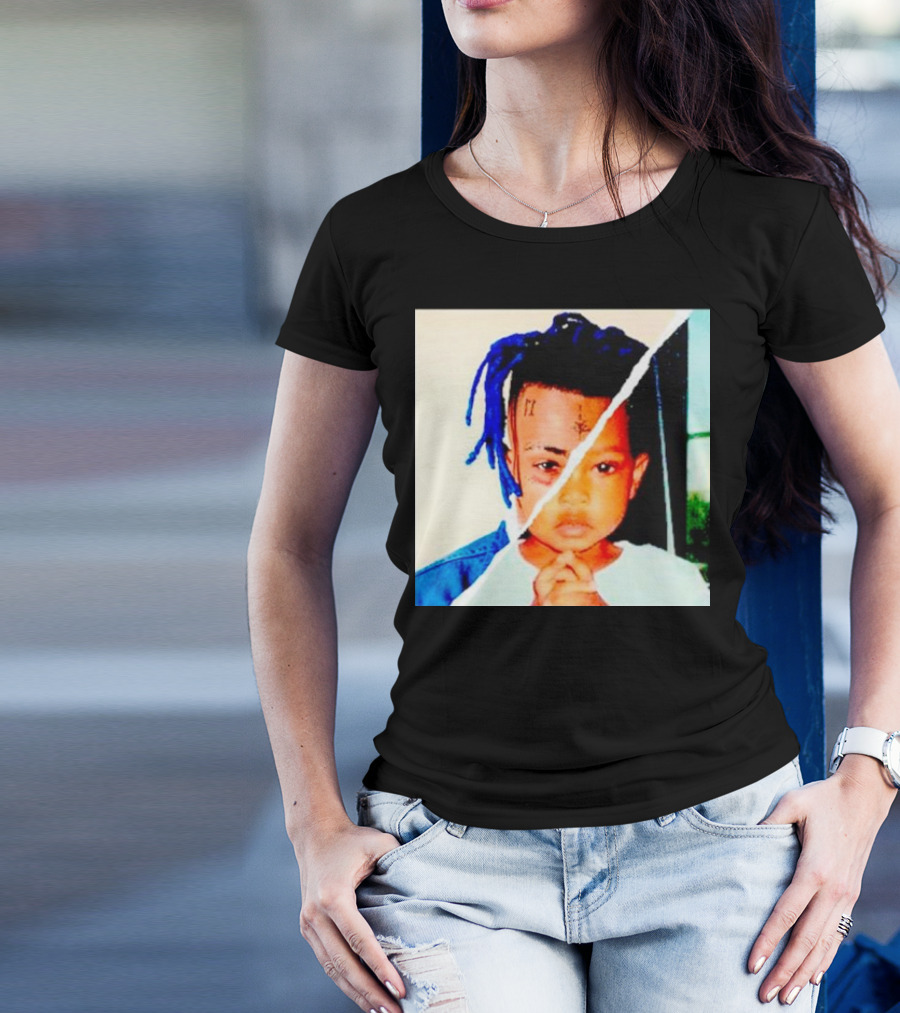 XXXTentacion Rapper Childhood And Adult Portrait Fusion T-Shirt