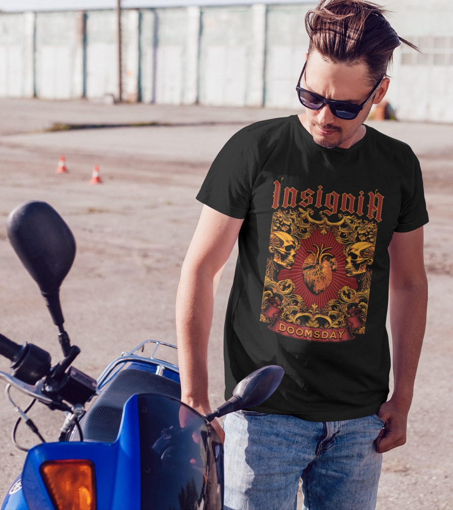 Insignia Doomsday Ornamental Skull Heart T-Shirt