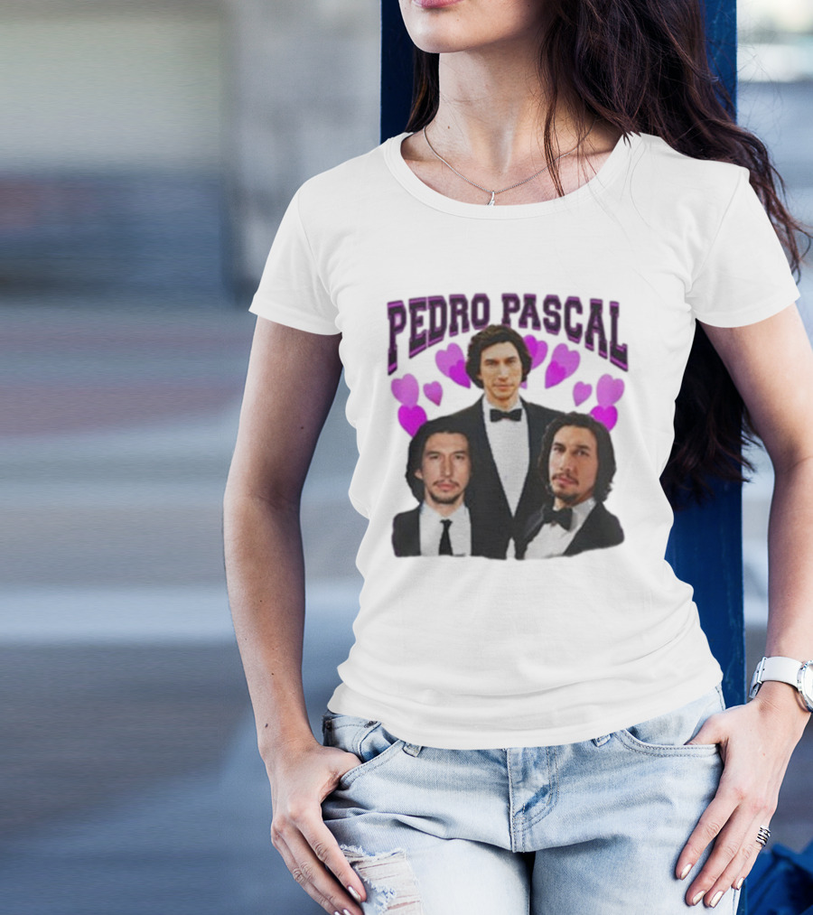 Pedro Pascal Adam Driver Hearts T-Shirt
