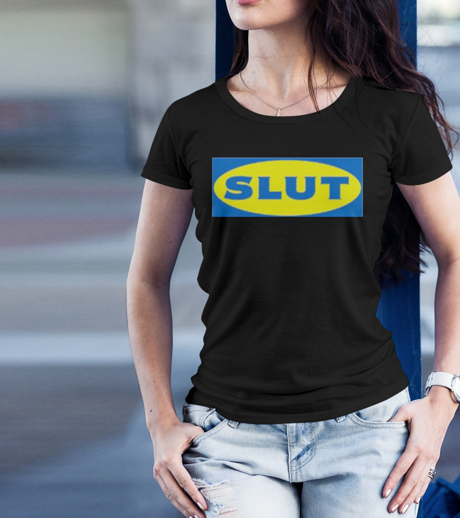 SLUT Parody Of Swedish Iconic Branding T-Shirt