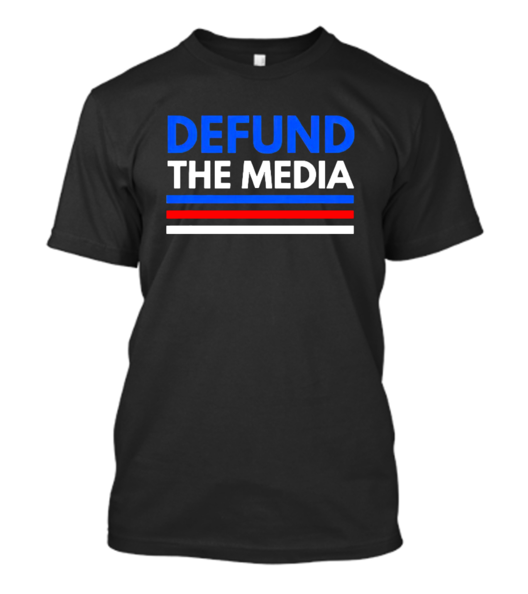 Defund The Media 2024 Red White Blue Lines T-Shirt